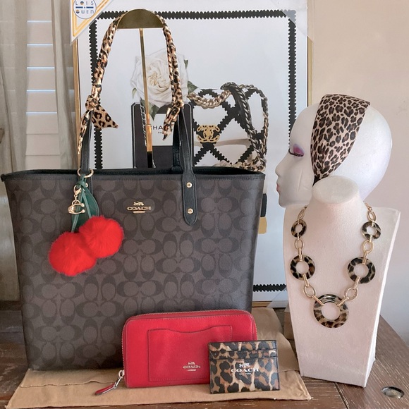 Coach Handbags - Coach reversible city tote bundle